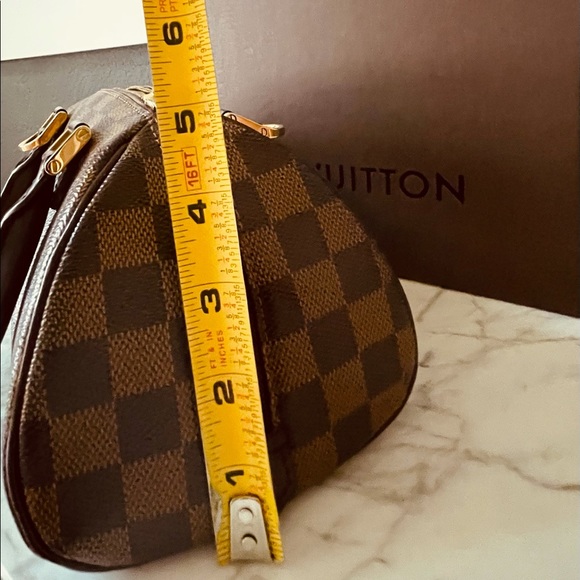 đź’ŻAUTHENTIC LOUIS VUITTON RIVERA MINI HAND BAG PURSE DAMIER EBENE - Picture 15 of 16